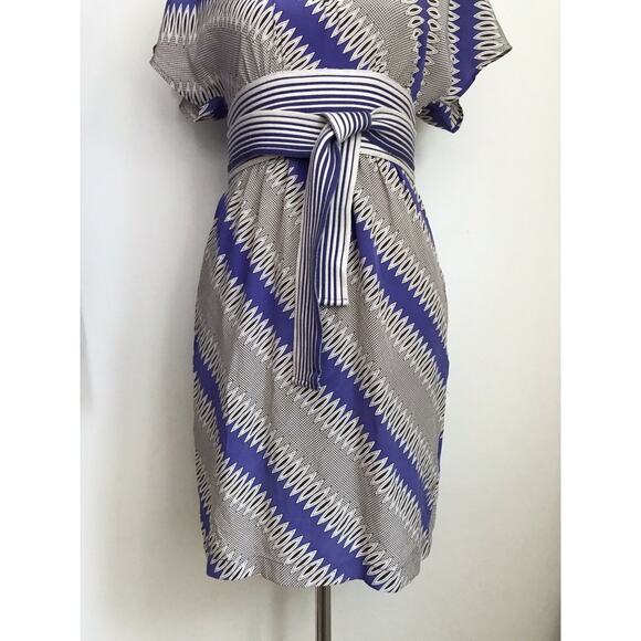 Plenty by Tracy Reese Easy Chemise Silk Sheath‎ Dress Diagonal Striped Size 2 - Picture 3 of 10